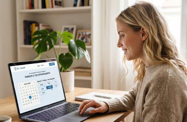 Calendario disponibilità Web Agenda - selezione data e orario appuntamento