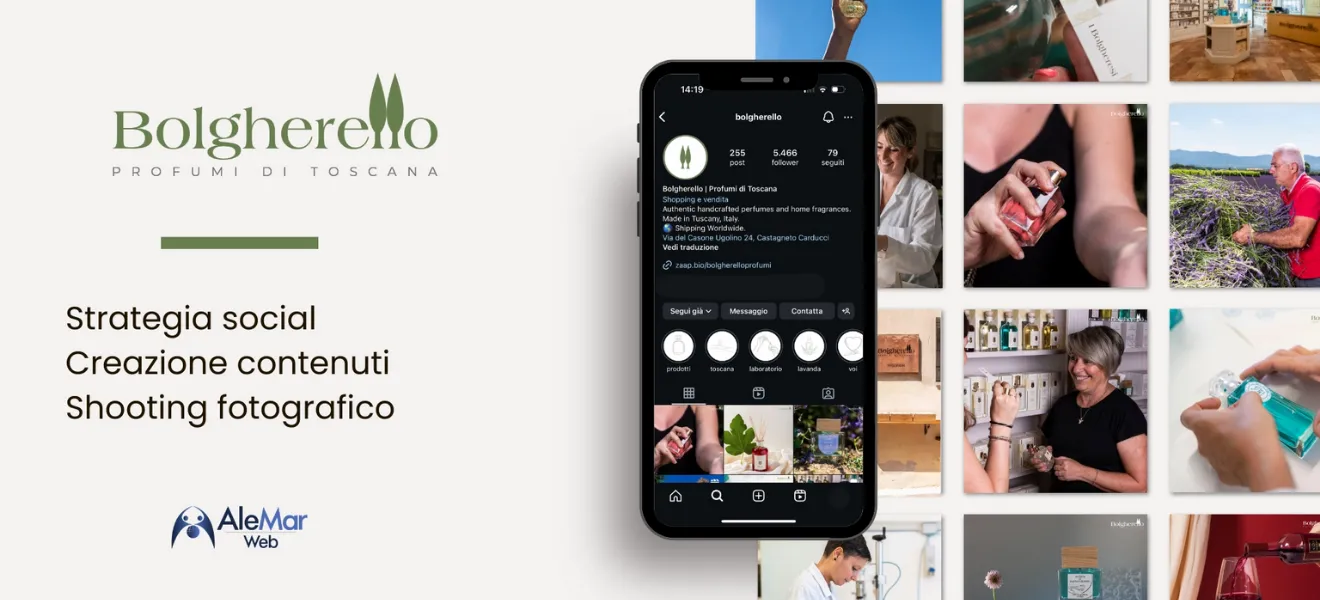 Strategia social per Bolgherello: piano editoriale e identità visiva