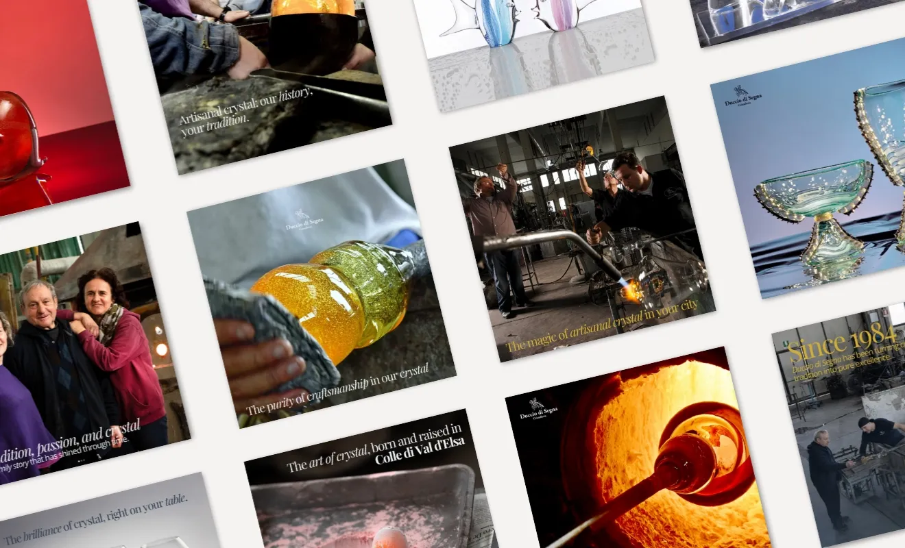 Dietro le quinte: lavorazione artigianale del cristallo per Duccio di Segna