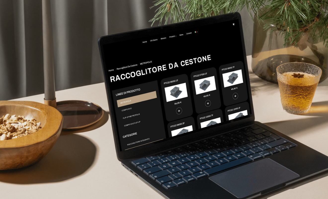Schermata e-commerce Elletipi Europa