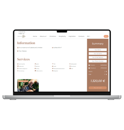 Web Booking: pannello per vendere alloggi online e gestire tariffe